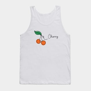 Cherry with leaf continuous one line drawing Tank Top